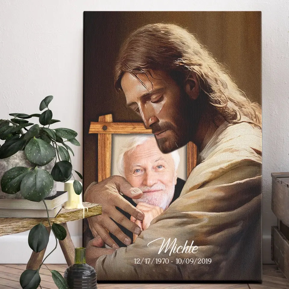 Personalized Canvas Prints, Custom Photo And Name, Memorial Gift, Mom Loss Gift, Dad Loss Gift Dem Canvas