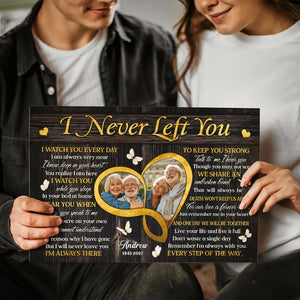 Personalized Canvas Prints, Custom Photo, Sympathy Loss Of Wife Husband, Memorial Gifts, I Never Left You Dem Canvas