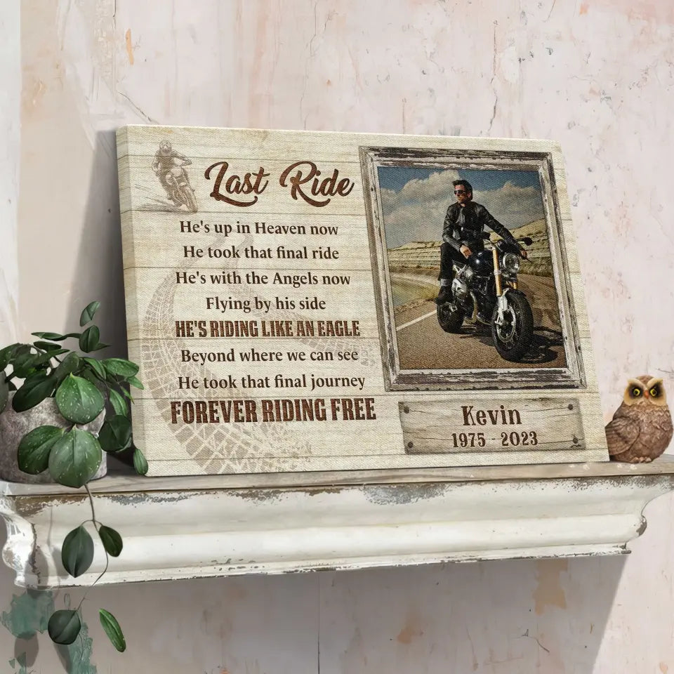 Personalized Canvas Prints, Custom Photo, Memorial Gifts, Sympathy Gifts, Loss Of Dad, Loss Of Brother, Biker Remembrance Last Ride Dem Canvas