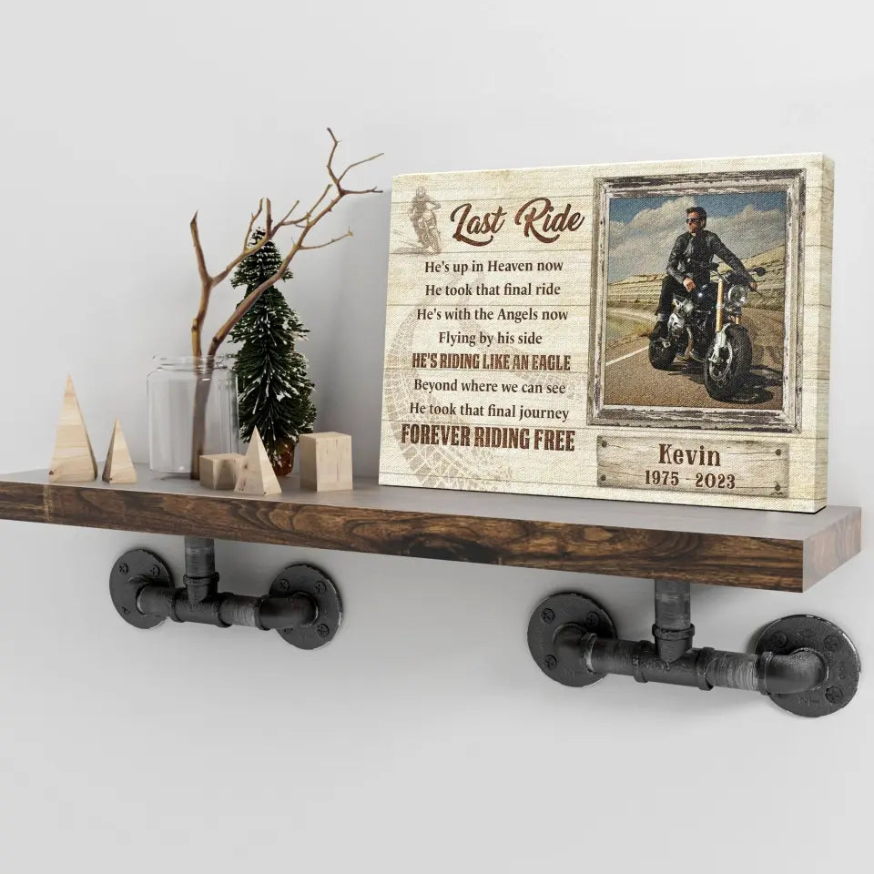 Personalized Canvas Prints, Custom Photo, Memorial Gifts, Sympathy Gifts, Loss Of Dad, Loss Of Brother, Biker Remembrance Last Ride Dem Canvas