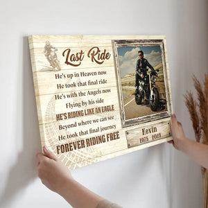 Personalized Canvas Prints, Custom Photo, Memorial Gifts, Sympathy Gifts, Loss Of Dad, Loss Of Brother, Biker Remembrance Last Ride Dem Canvas