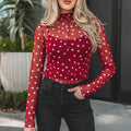 Celia Bodycon Mock Mesh Long Sleeve Top