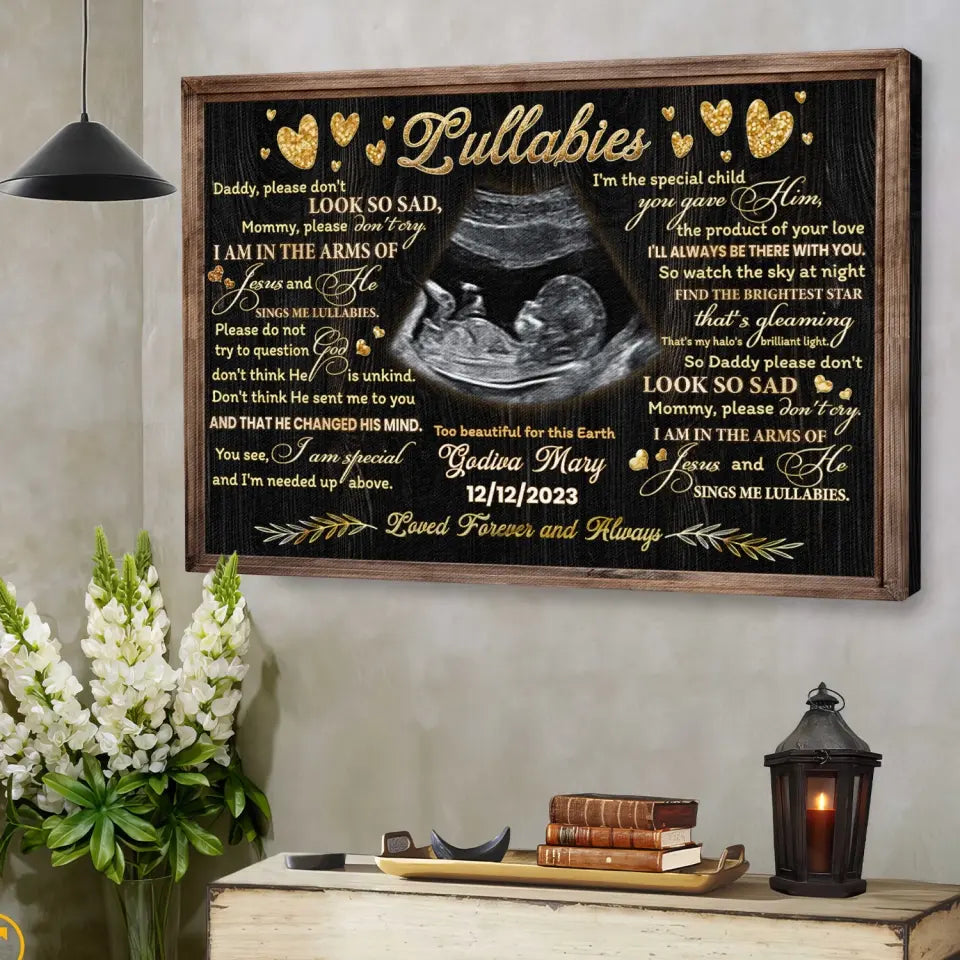 Memorial Canvas - Personalized Canvas Prints - Custom Photo, Gift For Loss Of Stillborn Infant Miscarriage Child