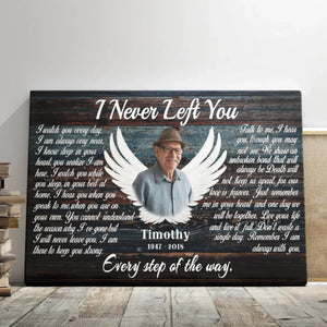 Personalized Canvas Prints, Custom Photo, Memorial Gifts, Sympathy Gifts, Angel Wings I Never Left You Love Dem Canvas