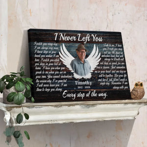 Personalized Canvas Prints, Custom Photo, Memorial Gifts, Sympathy Gifts, Angel Wings I Never Left You Love Dem Canvas