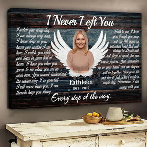 Personalized Canvas Prints, Custom Photo, Memorial Gifts, Sympathy Gifts, Angel Wings I Never Left You Love Dem Canvas