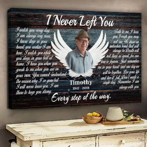 Personalized Canvas Prints, Custom Photo, Memorial Gifts, Sympathy Gifts, Angel Wings I Never Left You Love Dem Canvas