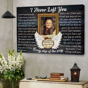 Personalized Canvas Prints, Custom Photo, Memorial Gifts, Sympathy Gifts, Remembrance Gifts, Loss Of Dad, Mom, Angel Wings I Never Left You Dem Canvas