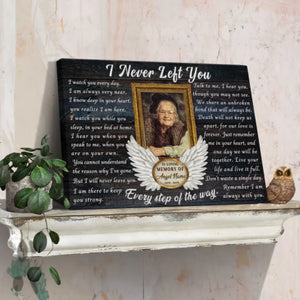 Personalized Canvas Prints, Custom Photo, Memorial Gifts, Sympathy Gifts, Remembrance Gifts, Loss Of Dad, Mom, Angel Wings I Never Left You Dem Canvas