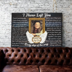 Personalized Canvas Prints, Custom Photo, Memorial Gifts, Sympathy Gifts, Remembrance Gifts, Loss Of Dad, Mom, Angel Wings I Never Left You Dem Canvas