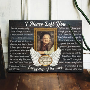 Personalized Canvas Prints, Custom Photo, Memorial Gifts, Sympathy Gifts, Remembrance Gifts, Loss Of Dad, Mom, Angel Wings I Never Left You Dem Canvas