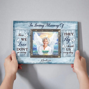 Personalized Canvas Prints, Custom Photos, Remembrance Gift, In Loving Memory, Gift For Sympathy Angel Wings Wall Art  Dem Canvas