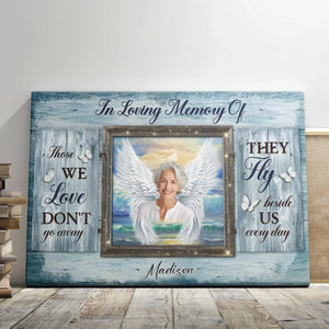 Personalized Canvas Prints, Custom Photos, Remembrance Gift, In Loving Memory, Gift For Sympathy Angel Wings Wall Art  Dem Canvas