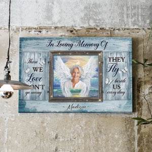 Personalized Canvas Prints, Custom Photos, Remembrance Gift, In Loving Memory, Gift For Sympathy Angel Wings Wall Art  Dem Canvas