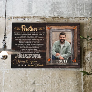 Personalized Canvas Prints, Sympathy Gifts For Loss Of Brother, In Memory Of Brother Gifts, Memorial Canvas for Brother Dem Canvas