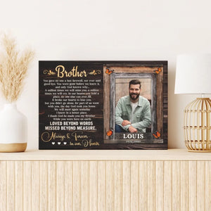 Personalized Canvas Prints, Sympathy Gifts For Loss Of Brother, In Memory Of Brother Gifts, Memorial Canvas for Brother Dem Canvas