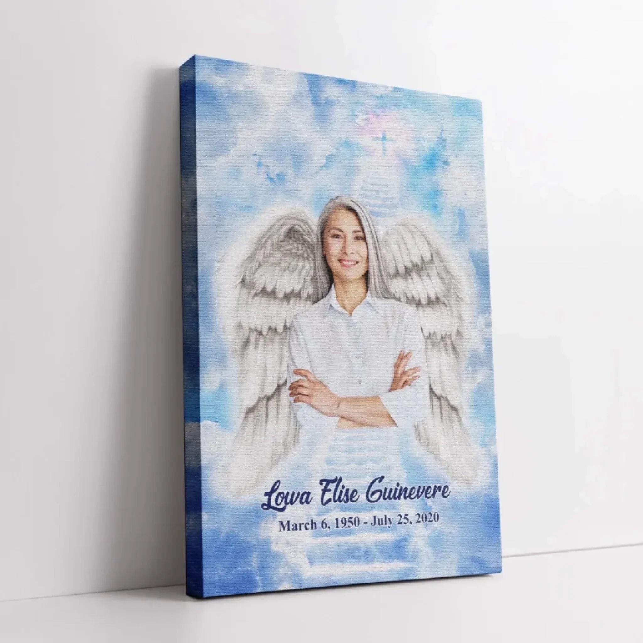 Personalized Canvas Prints, Custom Photo, Memorable Gift, Add Angel Wings and Halo to Photo, Add Deceased Loved One with Angel Wings Dem Canvas