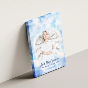 Personalized Canvas Prints, Custom Photo, Memorable Gift, Add Angel Wings and Halo to Photo, Add Deceased Loved One with Angel Wings Dem Canvas