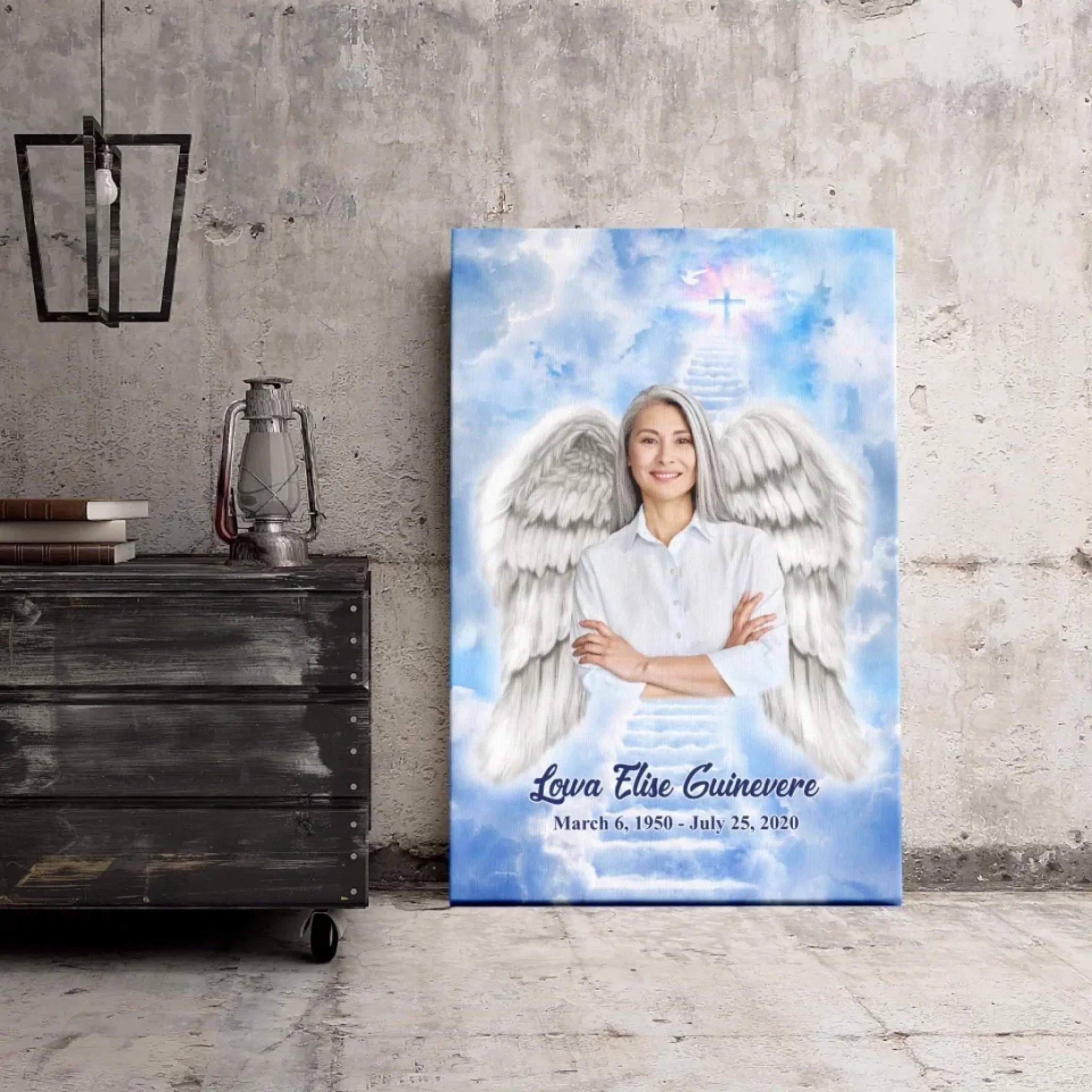 Personalized Canvas Prints, Custom Photo, Memorable Gift, Add Angel Wings and Halo to Photo, Add Deceased Loved One with Angel Wings Dem Canvas