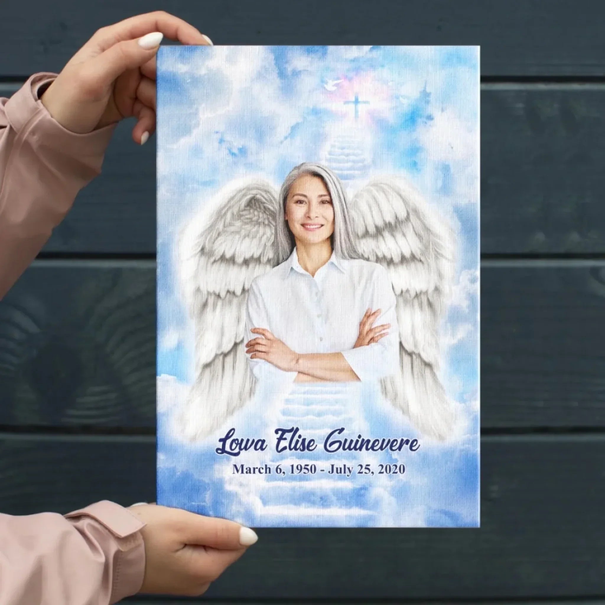 Personalized Canvas Prints, Custom Photo, Memorable Gift, Add Angel Wings and Halo to Photo, Add Deceased Loved One with Angel Wings Dem Canvas
