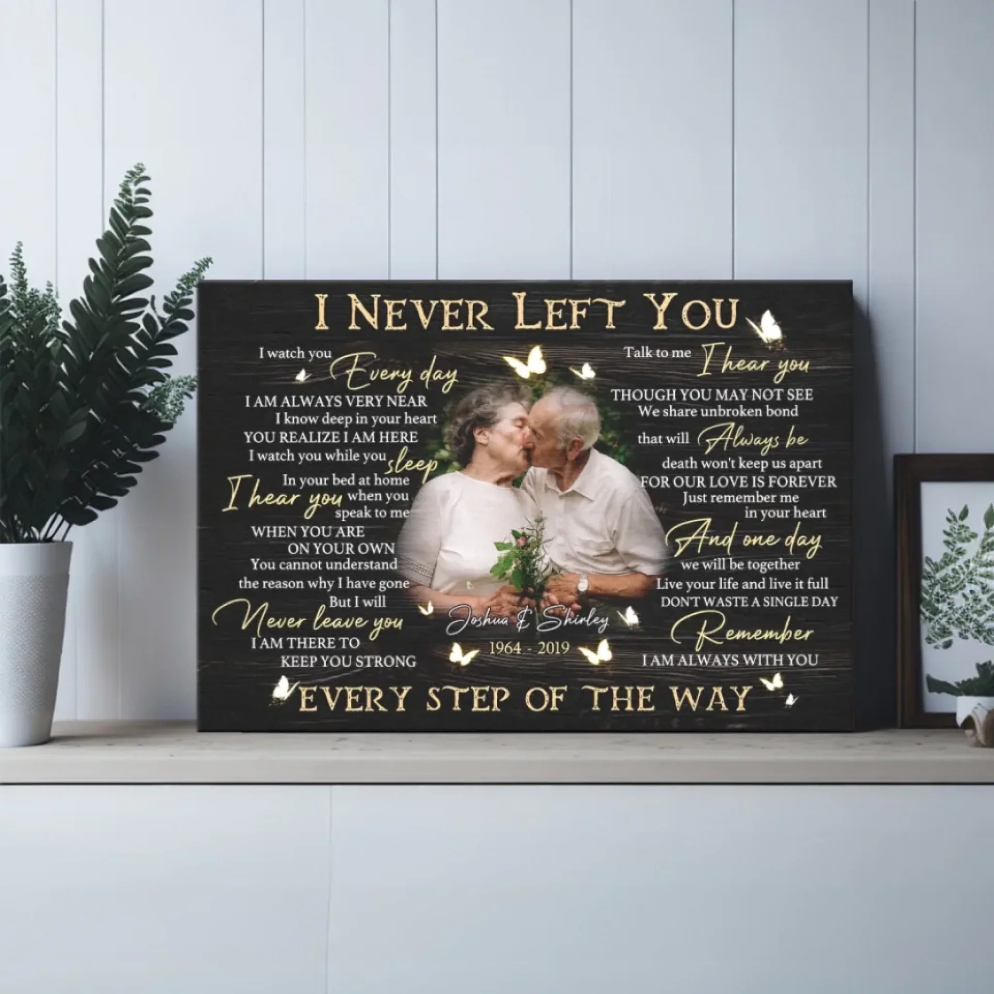 Personalized Photo Canvas Prints, Custom Photo, Memorial Gifts, Remembrance Gifts, Loss Of Parents I Never Left You Dem Canvas