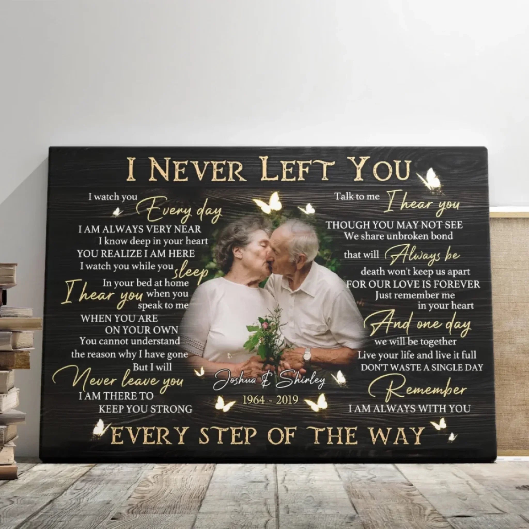 Personalized Photo Canvas Prints, Custom Photo, Memorial Gifts, Remembrance Gifts, Loss Of Parents I Never Left You Dem Canvas