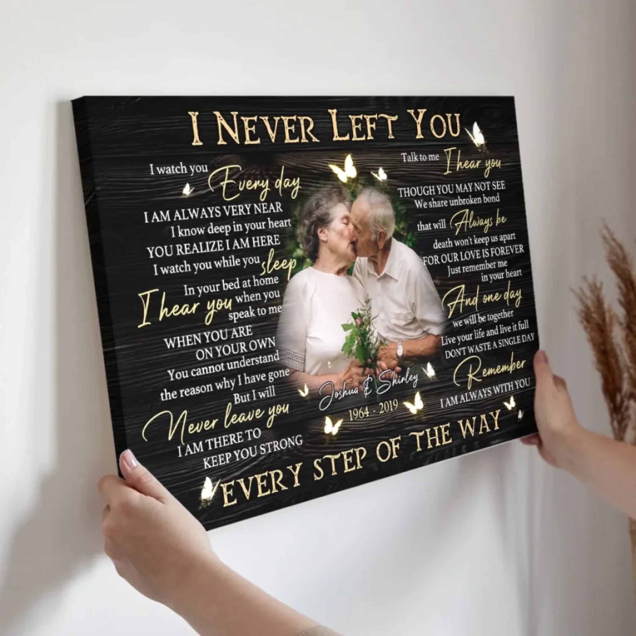 Personalized Photo Canvas Prints, Custom Photo, Memorial Gifts, Remembrance Gifts, Loss Of Parents I Never Left You Dem Canvas