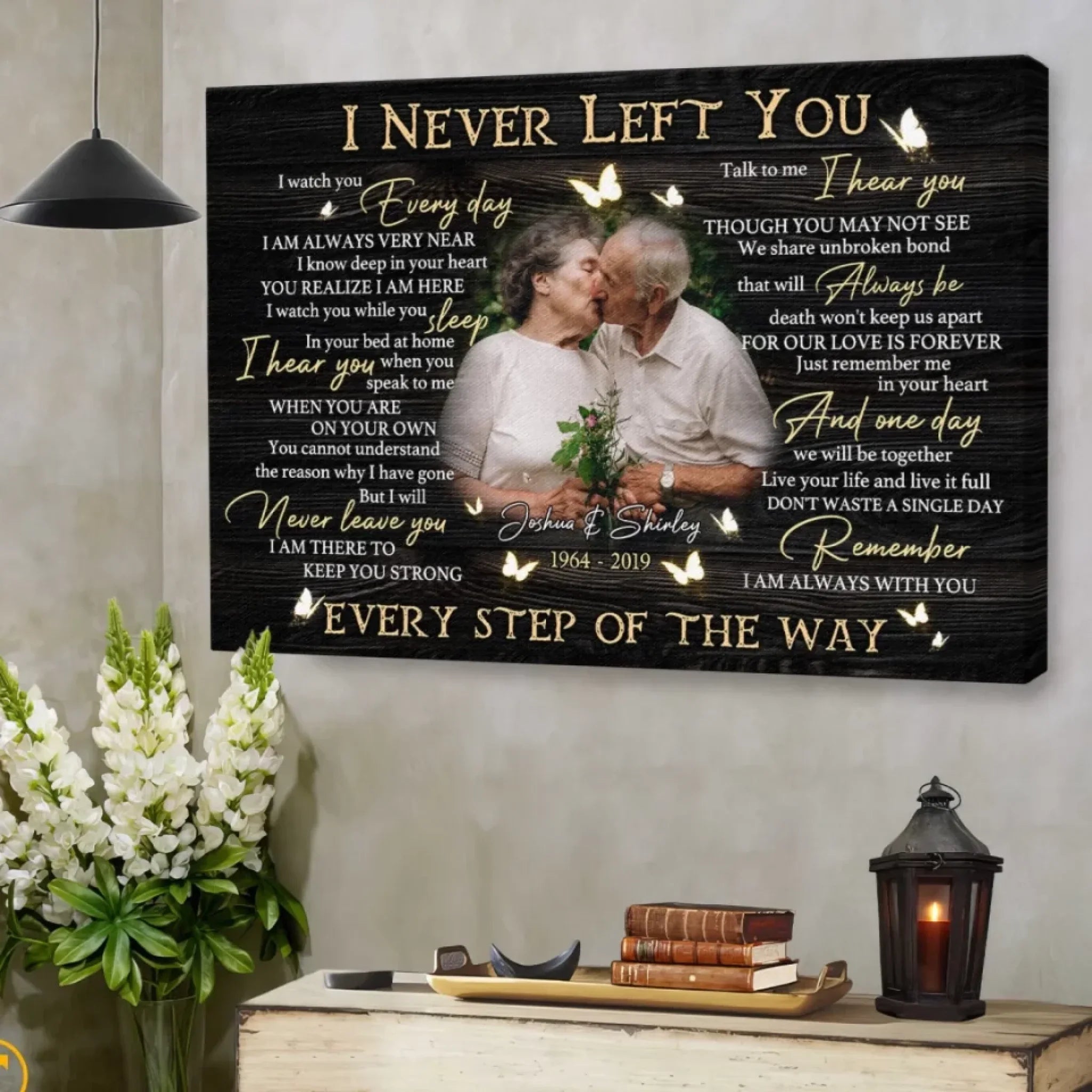 Personalized Photo Canvas Prints, Custom Photo, Memorial Gifts, Remembrance Gifts, Loss Of Parents I Never Left You Dem Canvas
