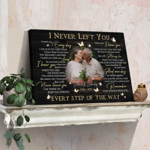 Personalized Photo Canvas Prints, Custom Photo, Memorial Gifts, Remembrance Gifts, Loss Of Parents I Never Left You Dem Canvas