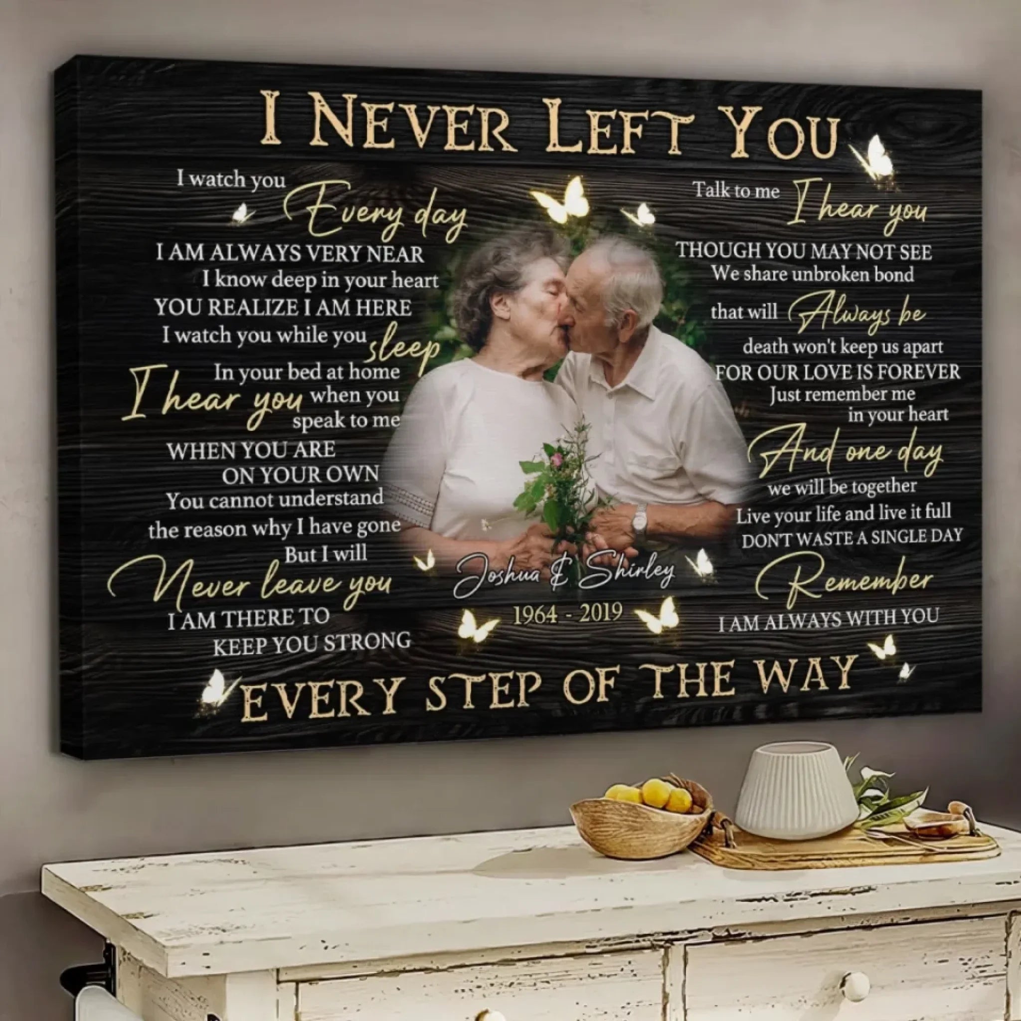 Personalized Photo Canvas Prints, Custom Photo, Memorial Gifts, Remembrance Gifts, Loss Of Parents I Never Left You Dem Canvas