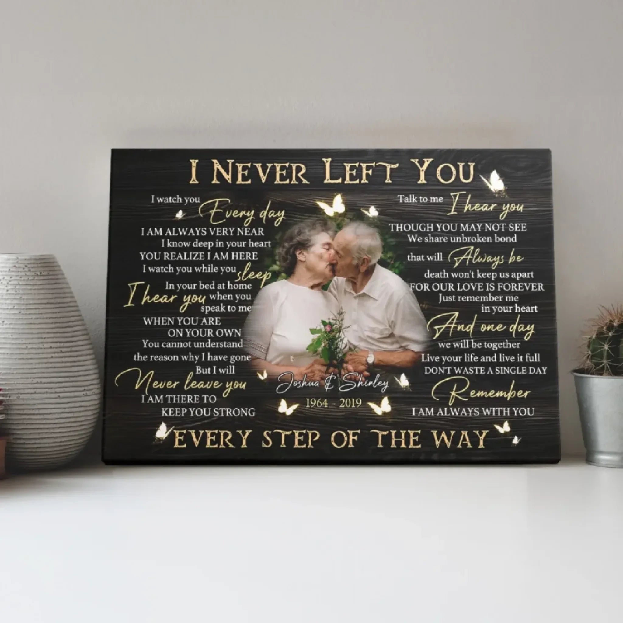Personalized Photo Canvas Prints, Custom Photo, Memorial Gifts, Remembrance Gifts, Loss Of Parents I Never Left You Dem Canvas