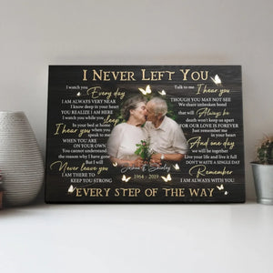 Personalized Photo Canvas Prints, Custom Photo, Memorial Gifts, Remembrance Gifts, Loss Of Parents I Never Left You Dem Canvas