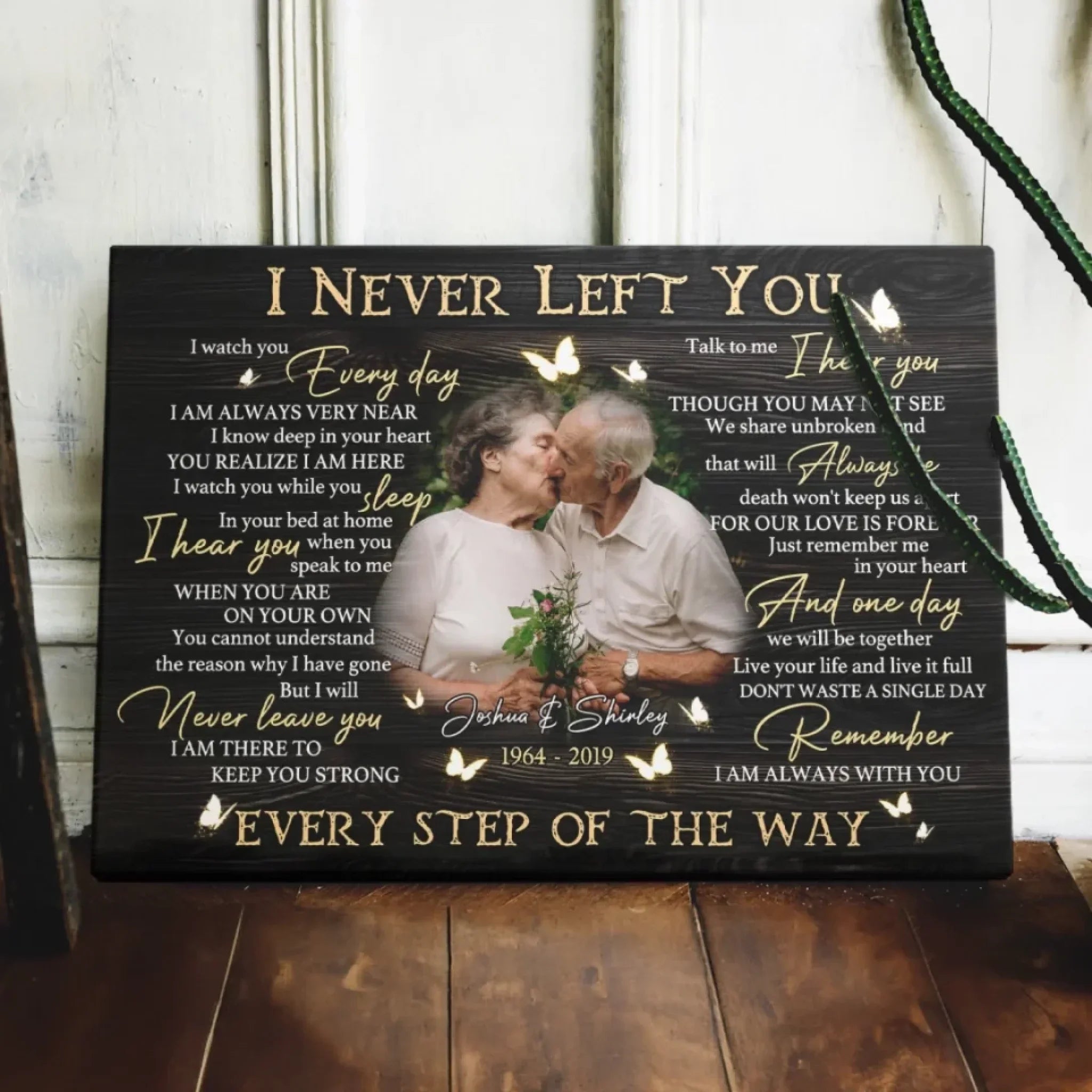 Personalized Photo Canvas Prints, Custom Photo, Memorial Gifts, Remembrance Gifts, Loss Of Parents I Never Left You Dem Canvas