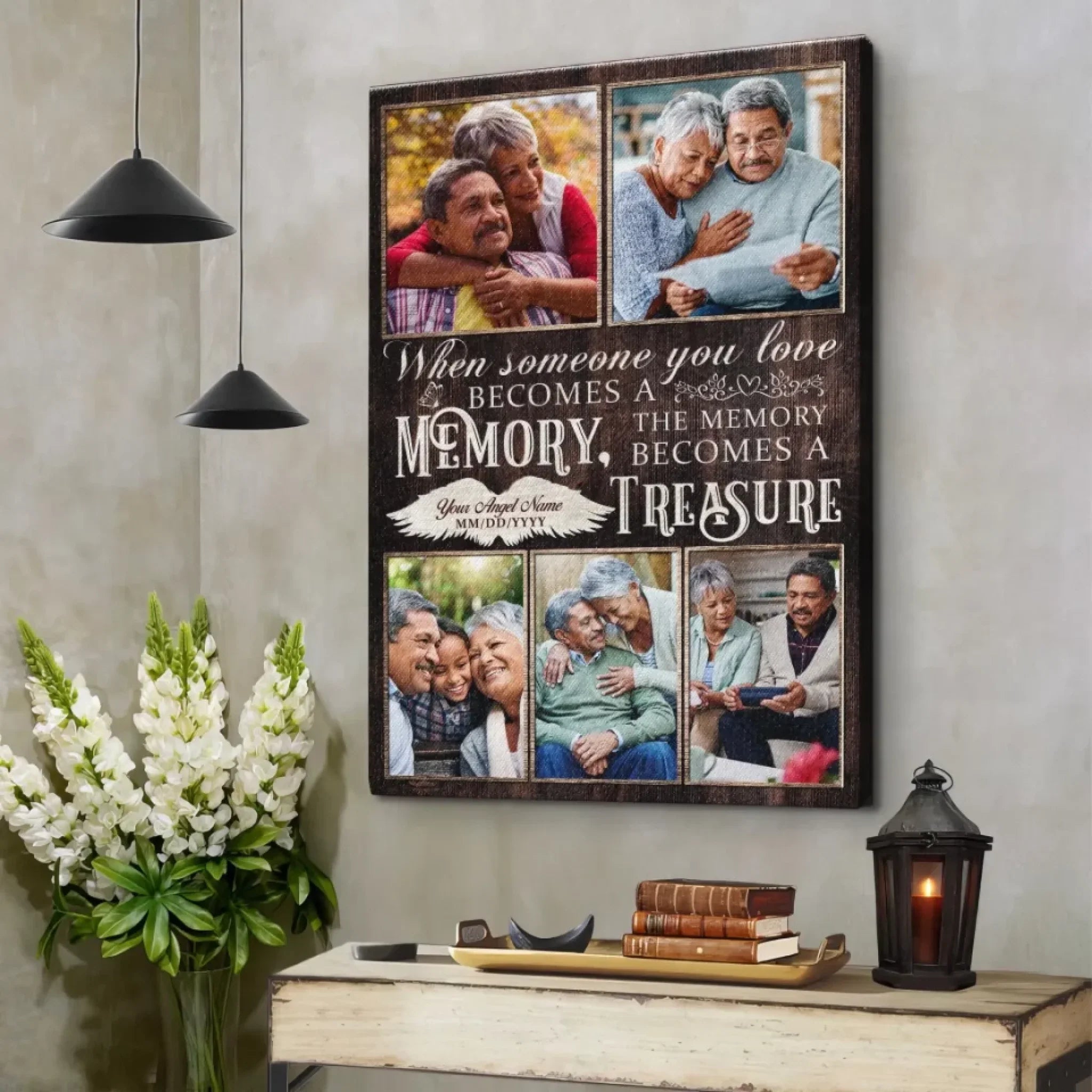 Personalized Photo Canvas Prints, Custom Photo, Memorial Gift, Sympathy Gift, Remembrance Gift Dem Canvas