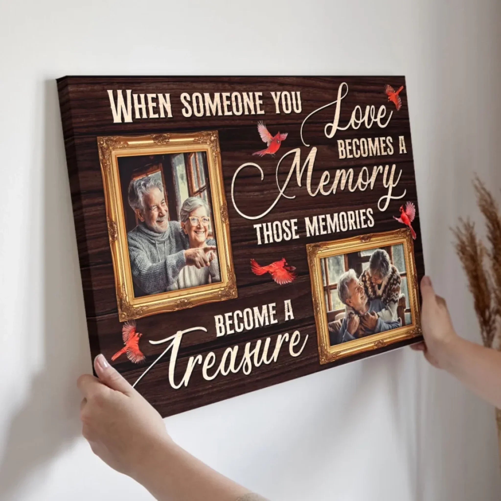 Personalized Canvas Prints, Upload Photo And Name, Memorial Gifts For Loss Of Parents, Memorial Gift, When Someone You Love Dem Canvas