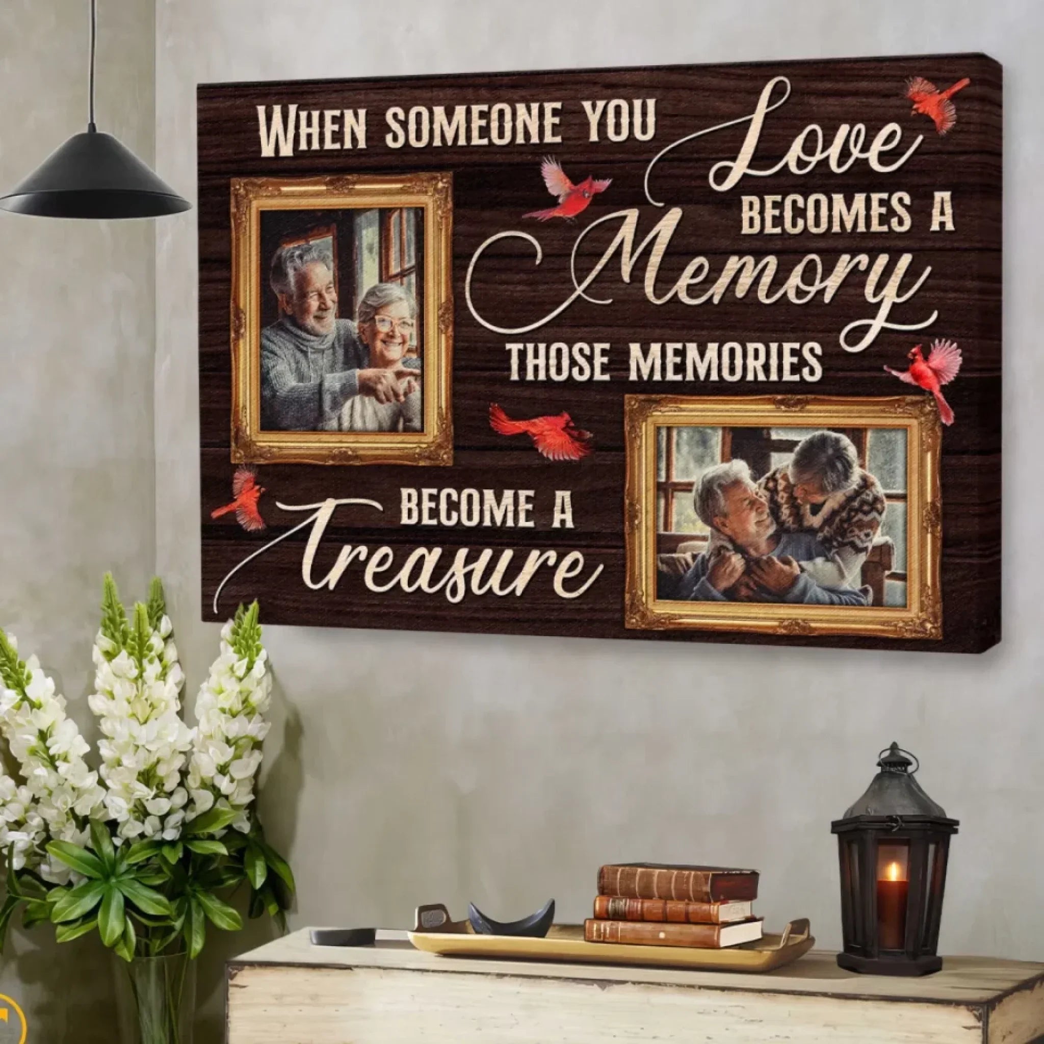 Personalized Canvas Prints, Upload Photo And Name, Memorial Gifts For Loss Of Parents, Memorial Gift, When Someone You Love Dem Canvas