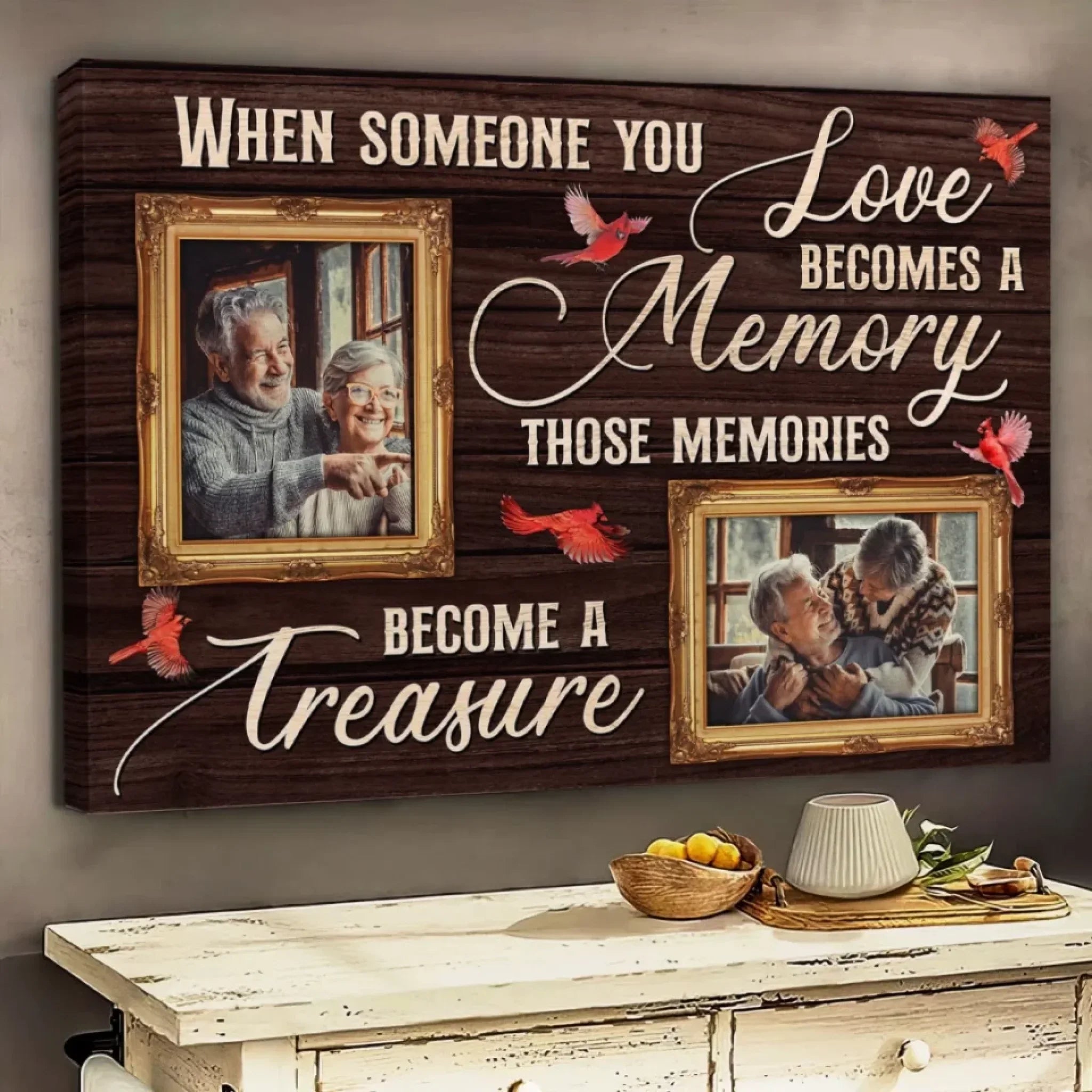 Personalized Canvas Prints, Upload Photo And Name, Memorial Gifts For Loss Of Parents, Memorial Gift, When Someone You Love Dem Canvas