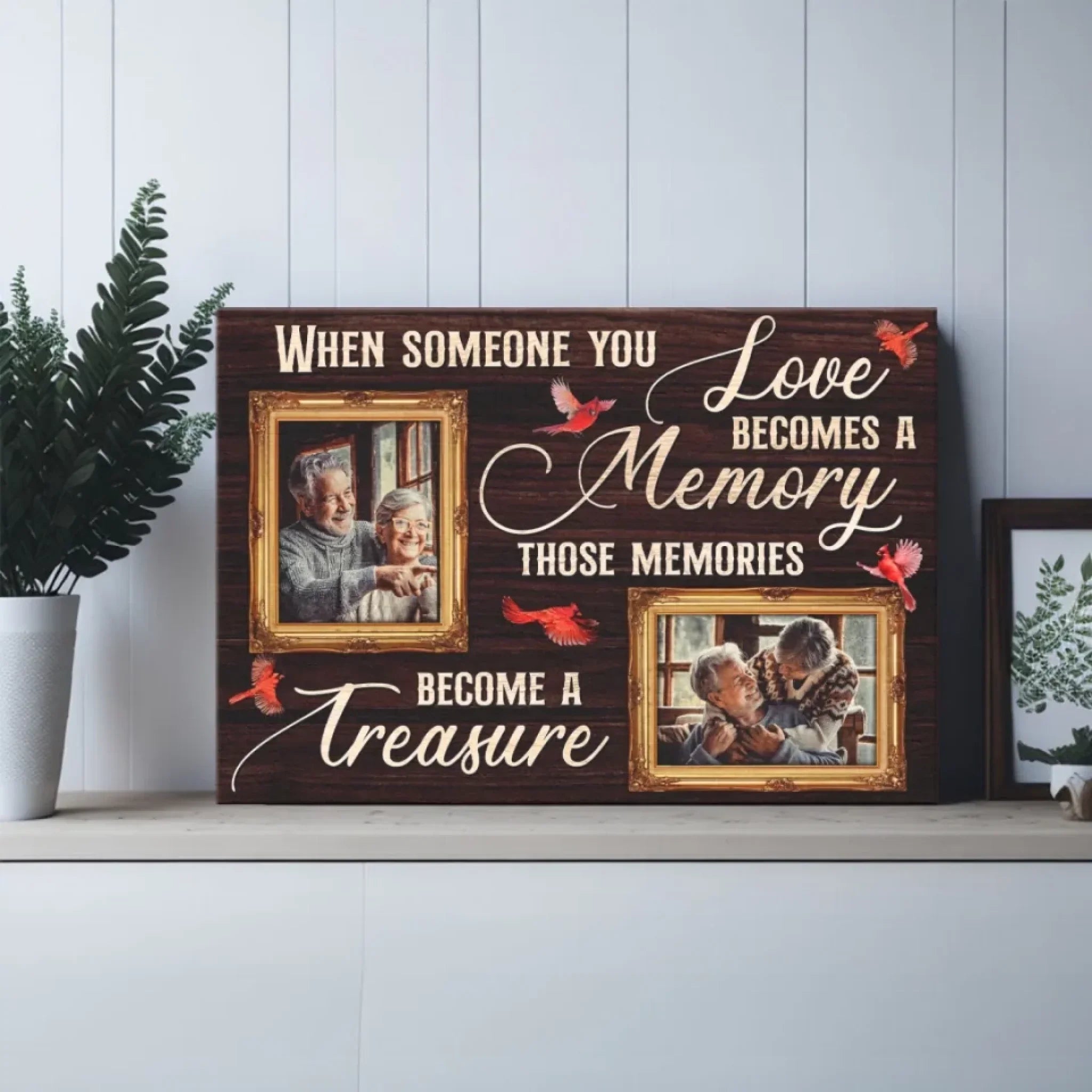 Personalized Canvas Prints, Upload Photo And Name, Memorial Gifts For Loss Of Parents, Memorial Gift, When Someone You Love Dem Canvas