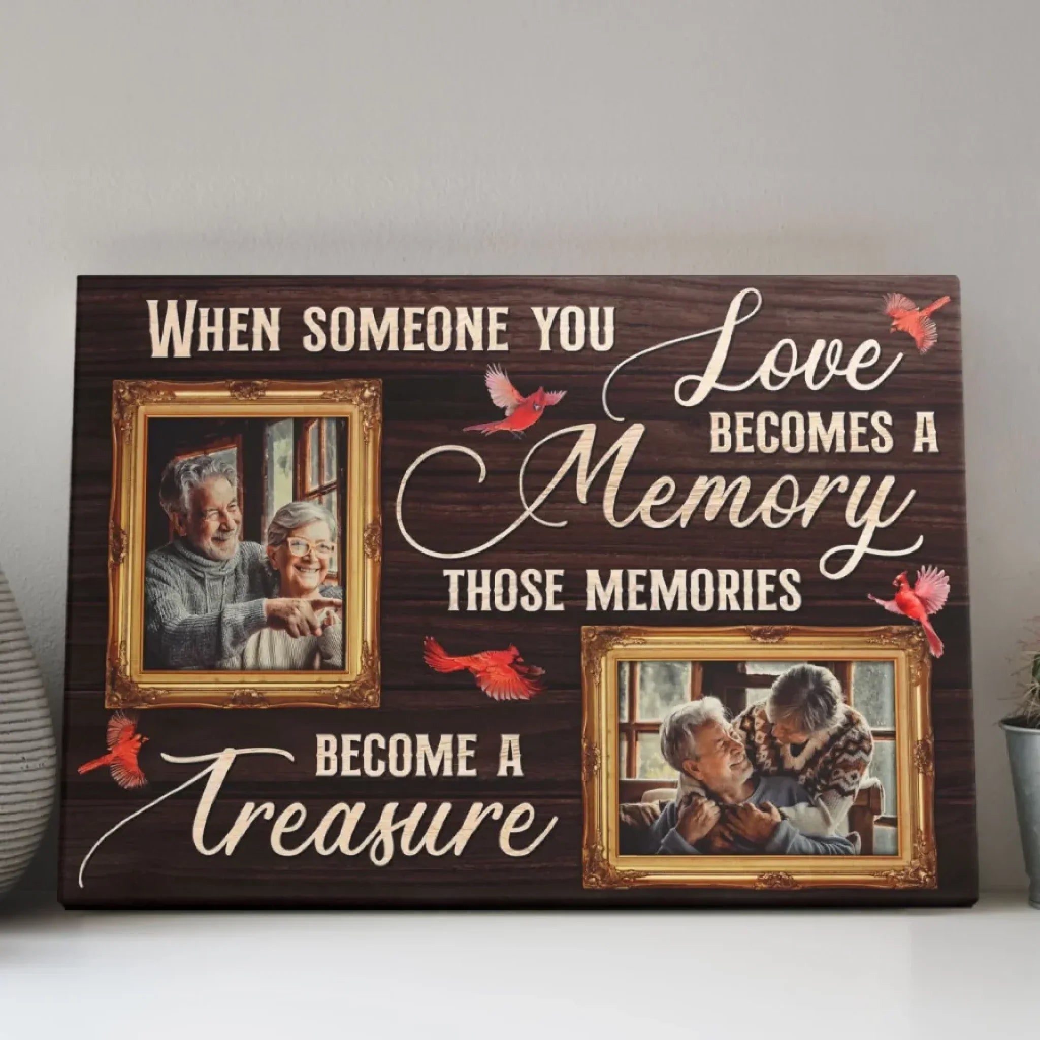 Personalized Canvas Prints, Upload Photo And Name, Memorial Gifts For Loss Of Parents, Memorial Gift, When Someone You Love Dem Canvas
