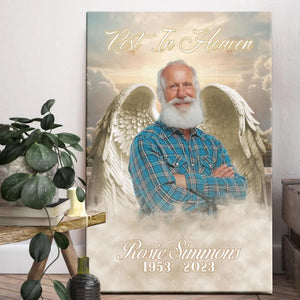Personalized Canvas Prints, Custom Photo, Memorable Gift, Add Angel Wings to Lost Loved One, Add Deceased Loved One with Angel Wings Dem Canvas