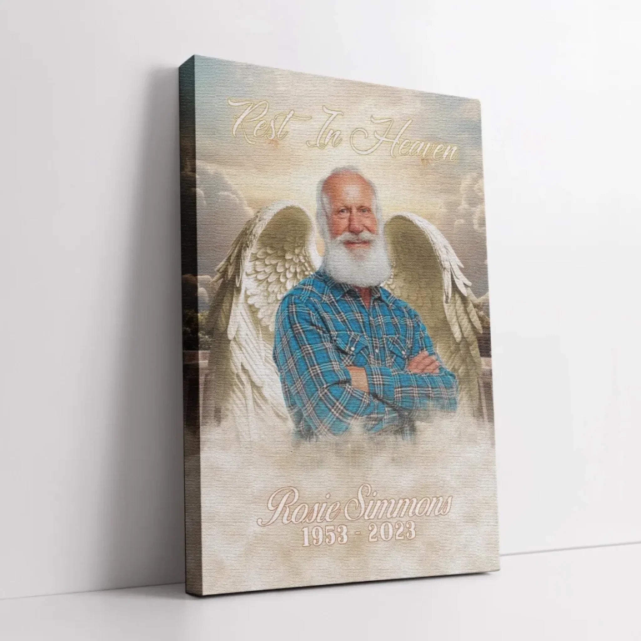 Personalized Canvas Prints, Custom Photo, Memorable Gift, Add Angel Wings to Lost Loved One, Add Deceased Loved One with Angel Wings Dem Canvas