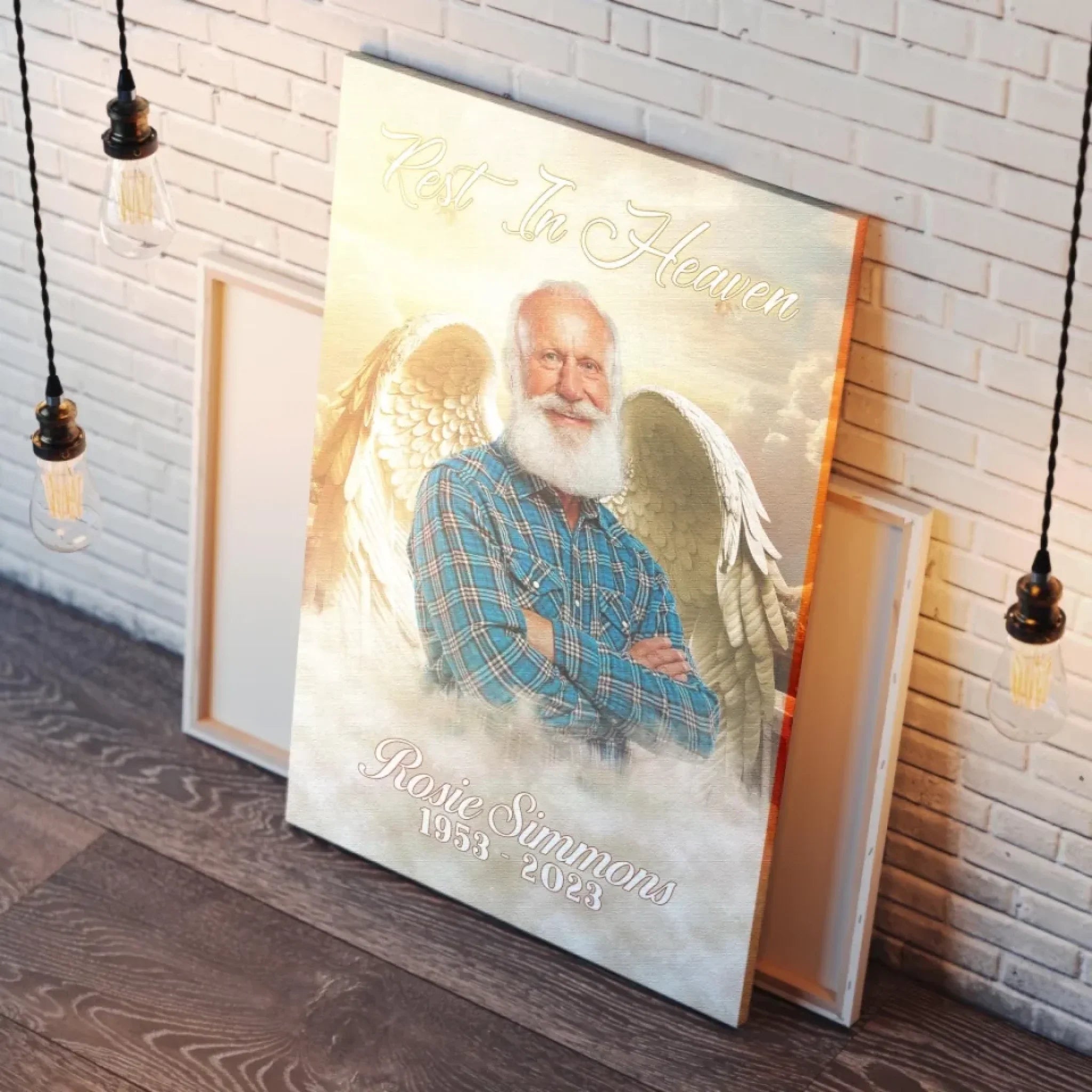 Personalized Canvas Prints, Custom Photo, Memorable Gift, Add Angel Wings to Lost Loved One, Add Deceased Loved One with Angel Wings Dem Canvas