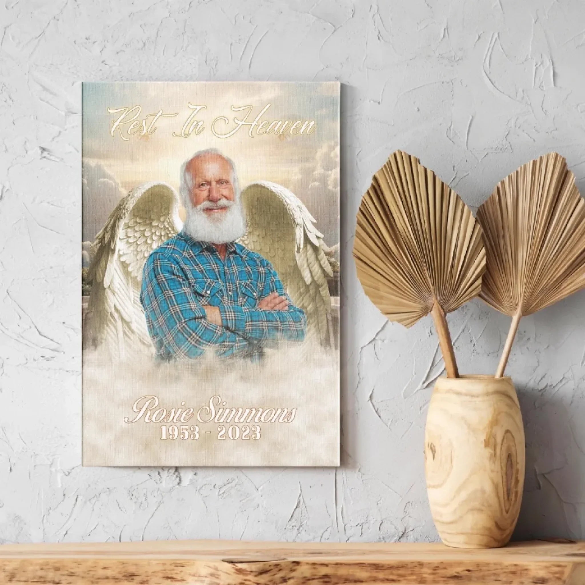 Personalized Canvas Prints, Custom Photo, Memorable Gift, Add Angel Wings to Lost Loved One, Add Deceased Loved One with Angel Wings Dem Canvas