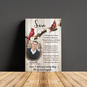 Personalized Photo Canvas Prints, Memorial Gifts, Loss Of Son, Sympathy Son, Love And Miss You Every Day Dem Canvas
