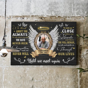 Personalized Canvas Prints, Custom Photo, Sympathy Gifts, Memorial Gifts, Angel Wings Until We Meet Again Dem Canvas