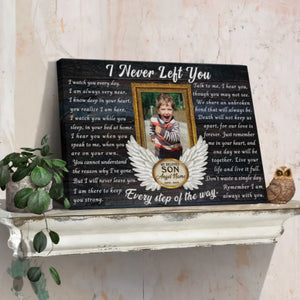 Personalized Canvas Prints, Custom Photo, Memorial Gifts, Sympathy Gifts, Remembrance Gifts, Loss Of Son, Angel Wings I Never Left You Dem Canvas