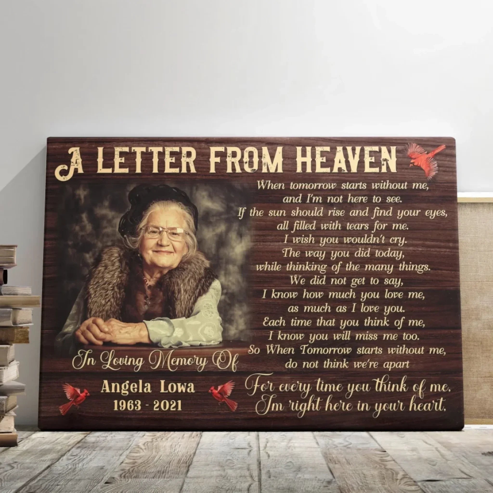 Personalized Canvas Prints, Custom Photo, Memorial Gifts, Remembrance Gifts, Sympathy Gifts, A Letter From Heaven Dem Canvas
