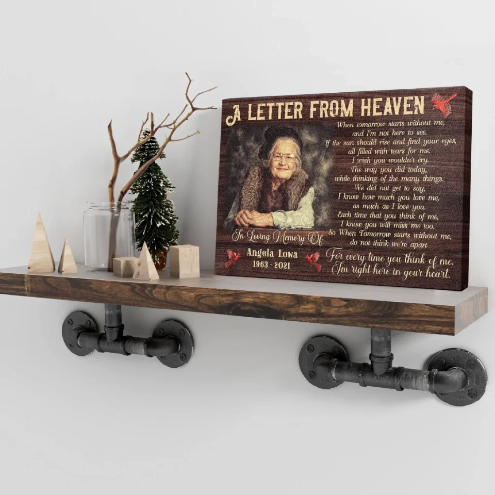 Personalized Canvas Prints, Custom Photo, Memorial Gifts, Remembrance Gifts, Sympathy Gifts, A Letter From Heaven Dem Canvas