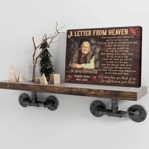 Personalized Canvas Prints, Custom Photo, Memorial Gifts, Remembrance Gifts, Sympathy Gifts, A Letter From Heaven Dem Canvas