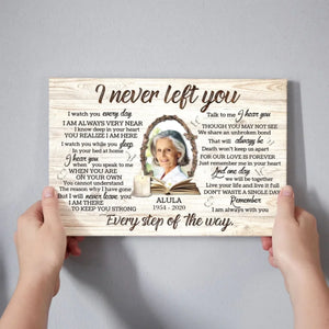 Personalized Canvas Prints, Custom Photo, Memorial Gifts, Sympathy Gifts, Candle Memorial I Never Left You Love Dem Canvas